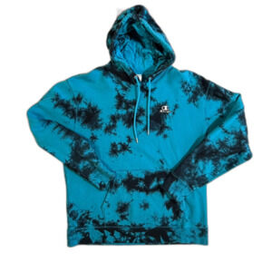 Champion Men's Galaxy Tie Dye Hoodie Tempo Teal Black XL EUC Skater Sweatshirt